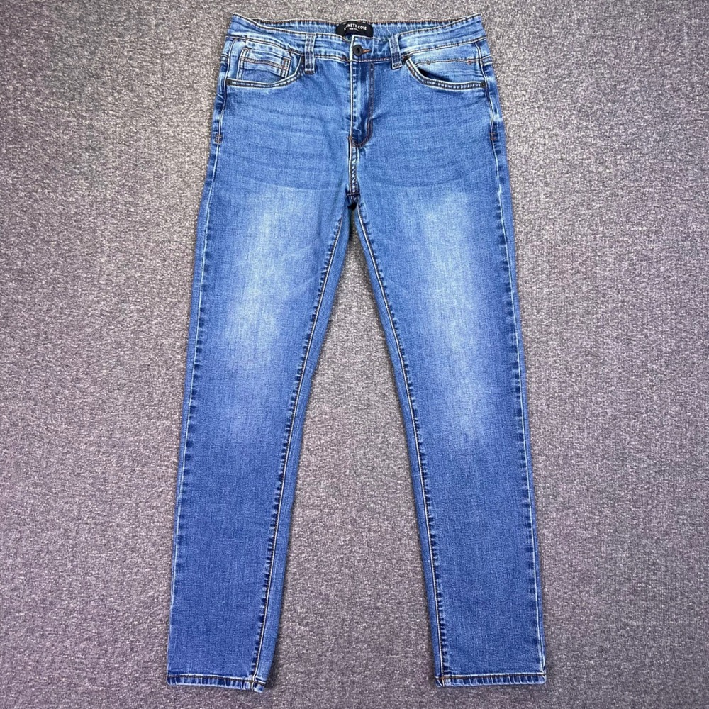 Kenneth Cole Jeans Mens 31x30 Blue Athletic Casual Stretch Utility Denim Preppy